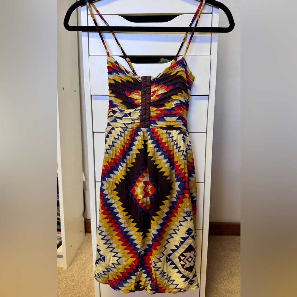 Billabong Colorful Geometric Patterned Dress